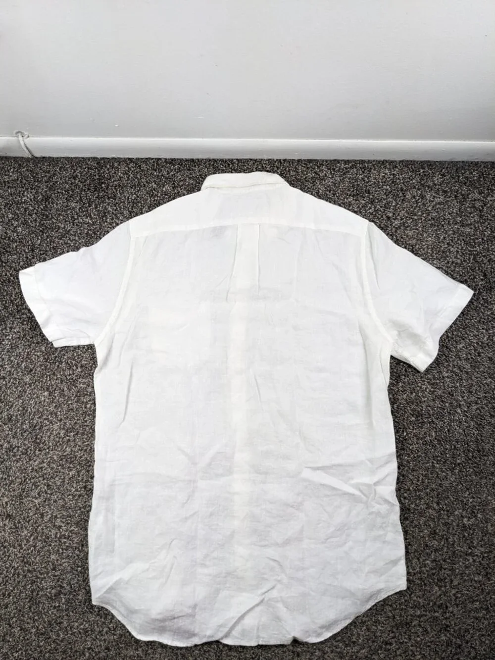 NWT J Crew Baird McNutt Shirt Irish Linen S/S Button White Mens Medium Tall MT
